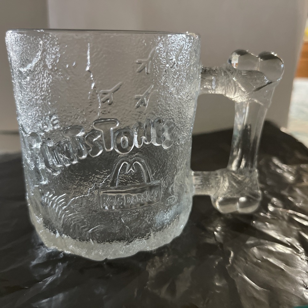 VTG McDonald's Flintstone frosted glass mug - Original Mug @ 1993 PRE DAWN MUG